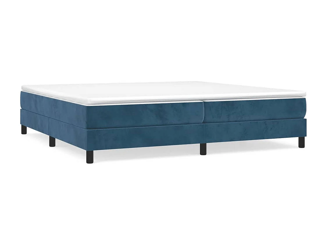 Lit double | Lit adulte | Cadre de lit bleu foncé 200x200 cm velours