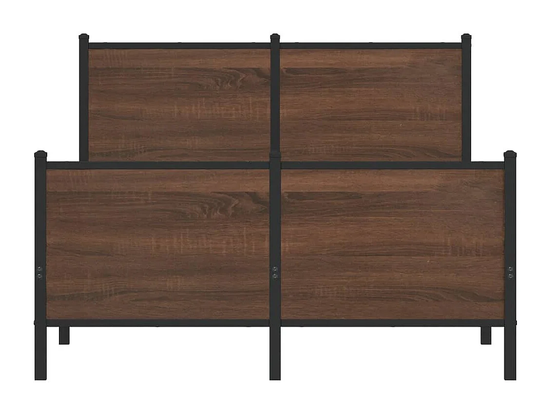 Lit simple | Lit adulte, enfant | Cadre de lit en métal chêne marron 120x190 cm