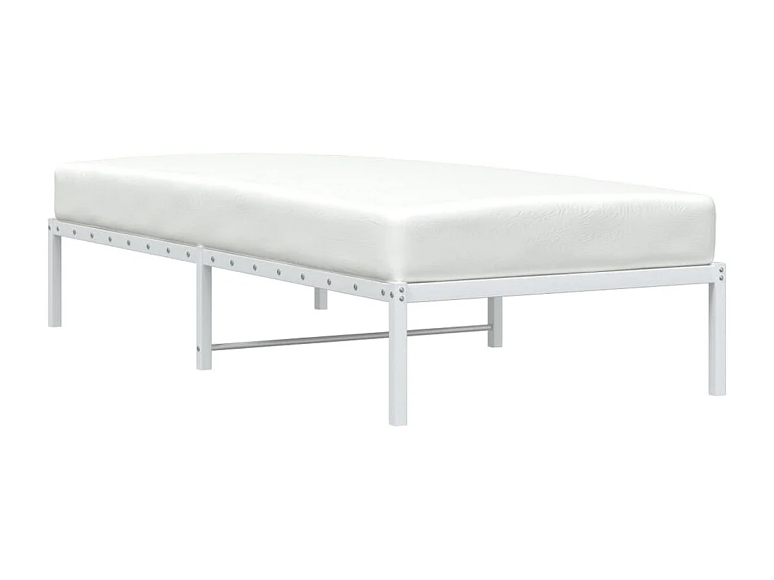 Lit simple | Lit adulte, enfant | Cadre de lit métal blanc 90x190 cm