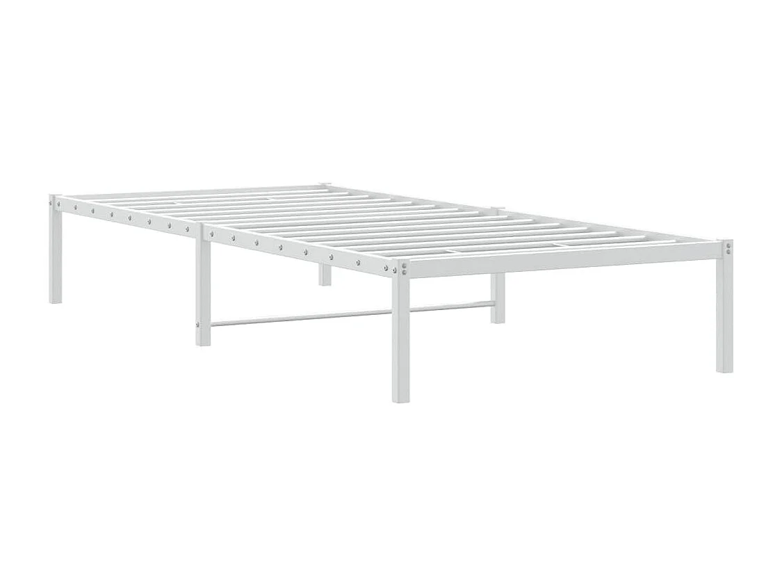 Lit simple | Lit adulte, enfant | Cadre de lit métal blanc 90x190 cm