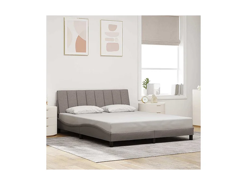 Lit double | Lit adulte | Cadre de lit taupe 160x200 cm tissu