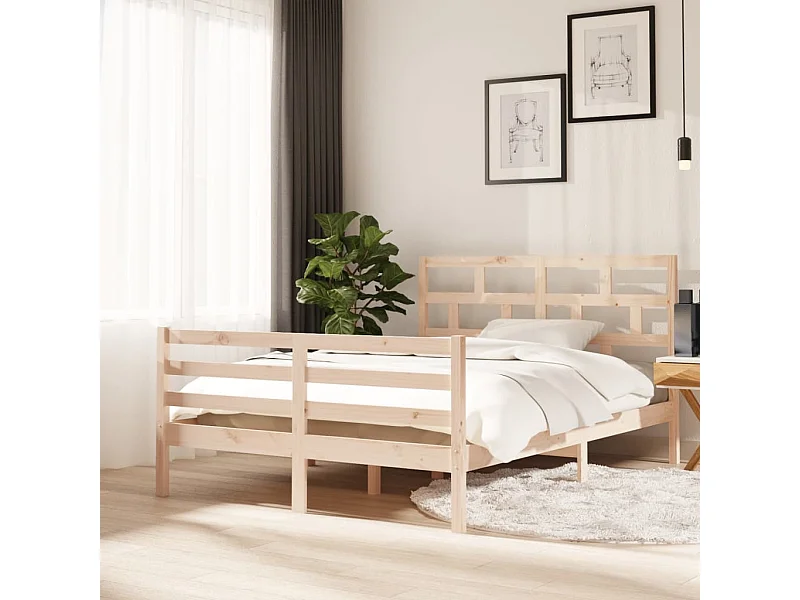 Lit double | Lit adulte | Cadre de lit bois massif 140x200 cm