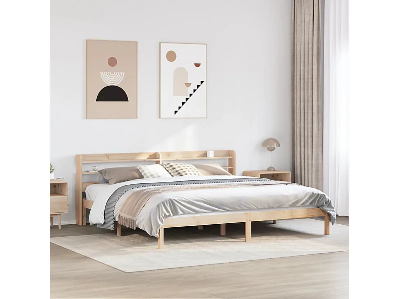 Lit double | Lit adulte | Cadre de lit 200x200 cm bois massif de pin