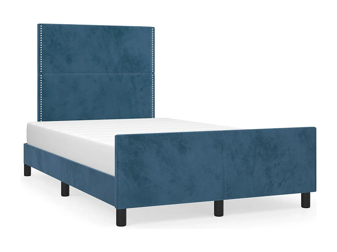 Lit simple | Lit adulte, enfant | Cadre de lit bleu foncé 120x200 cm velours
