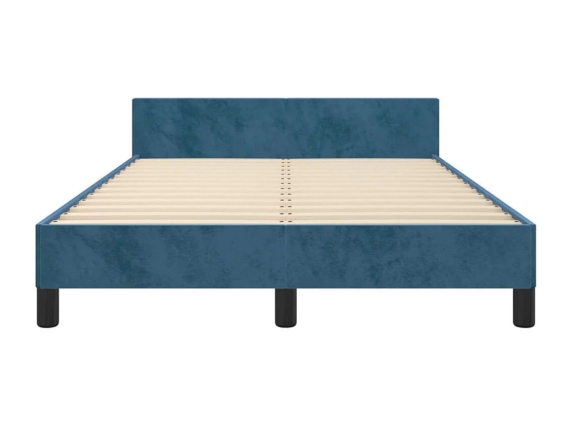 Lit simple | Lit adulte, enfant | Cadre de lit bleu foncé 120x200 cm velours