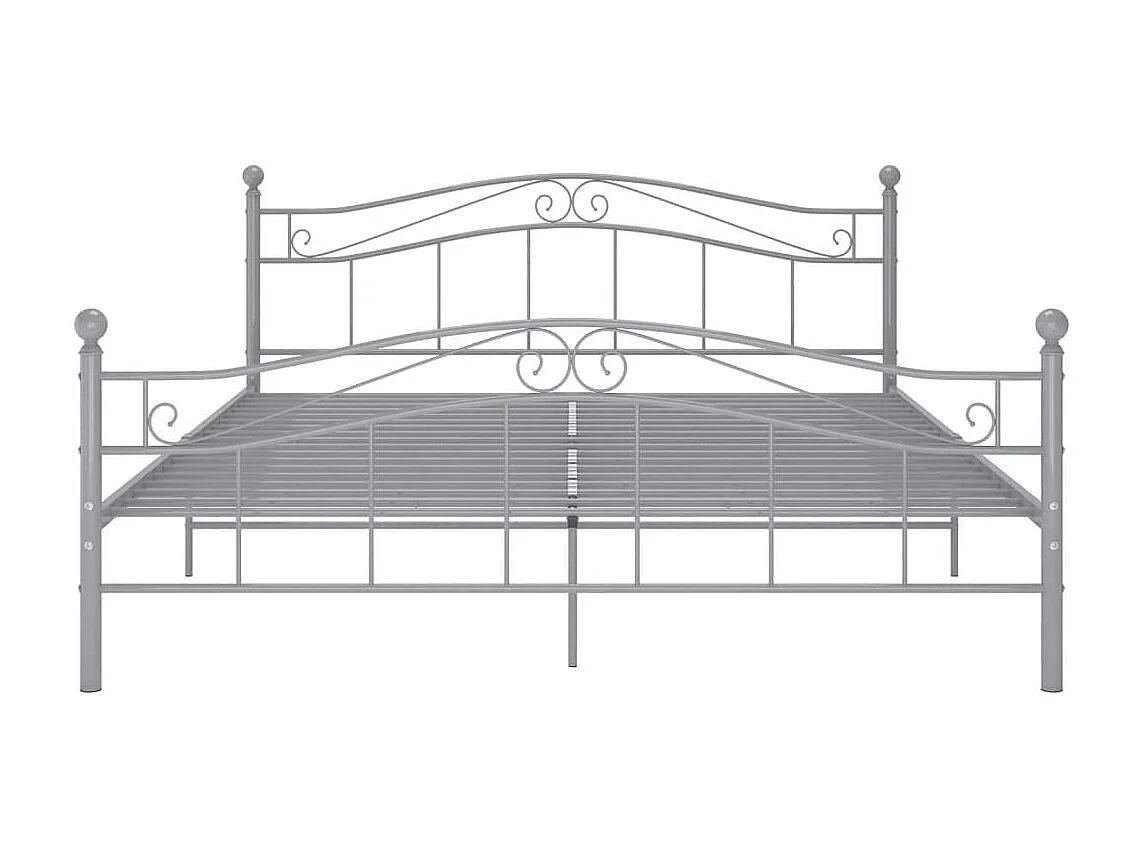 Lit double | Lit adulte | Cadre de lit gris métal 140x200 cm