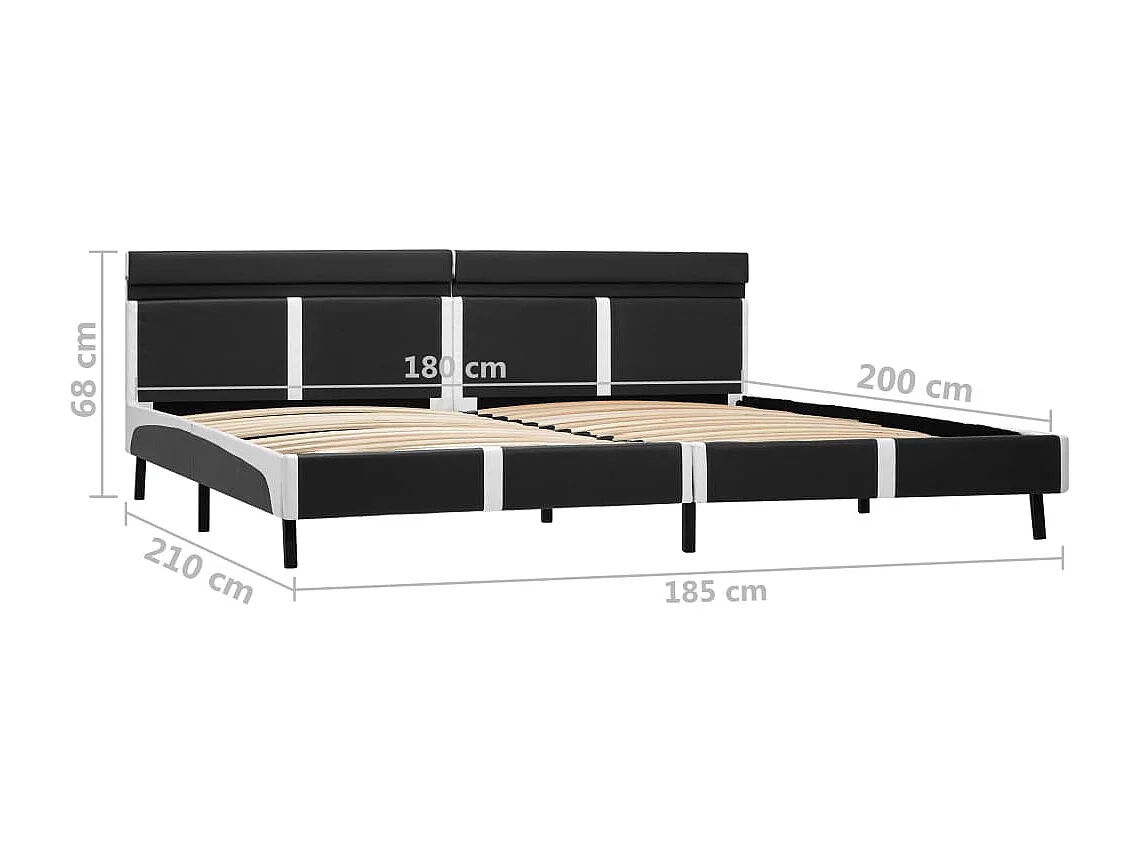 Letto per adulti | Letto matrimoniale | Giroletto con LED Grigio in Similpelle 180x200 cm