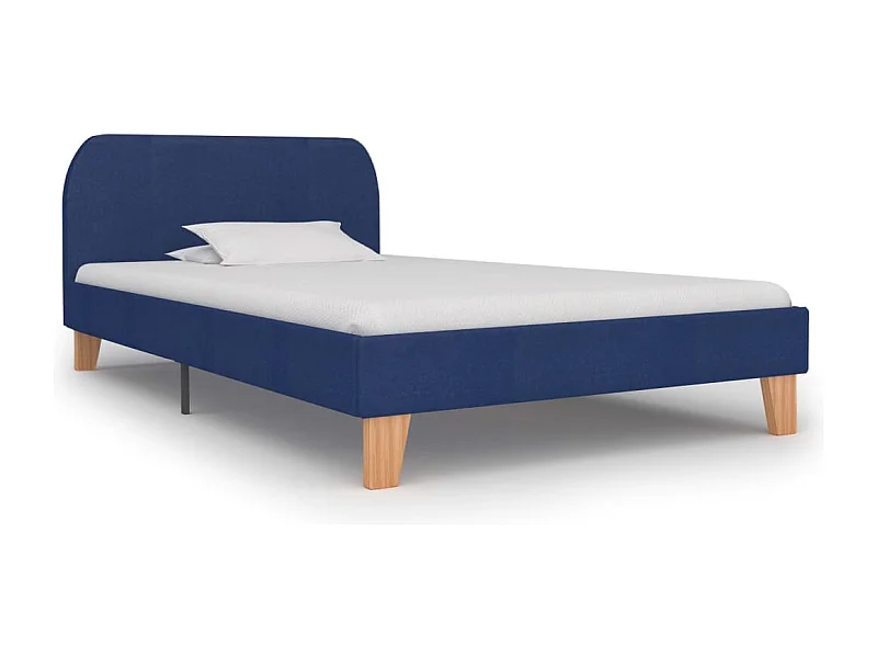 Lit simple | Lit adulte, enfant | Cadre de lit bleu tissu 90x200 cm