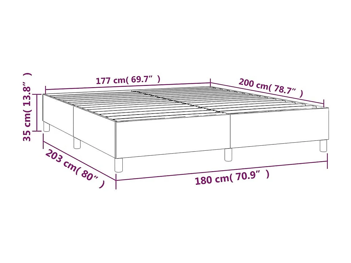 Lit double | Lit adulte | Cadre de lit gris foncé 180x200 cm velours