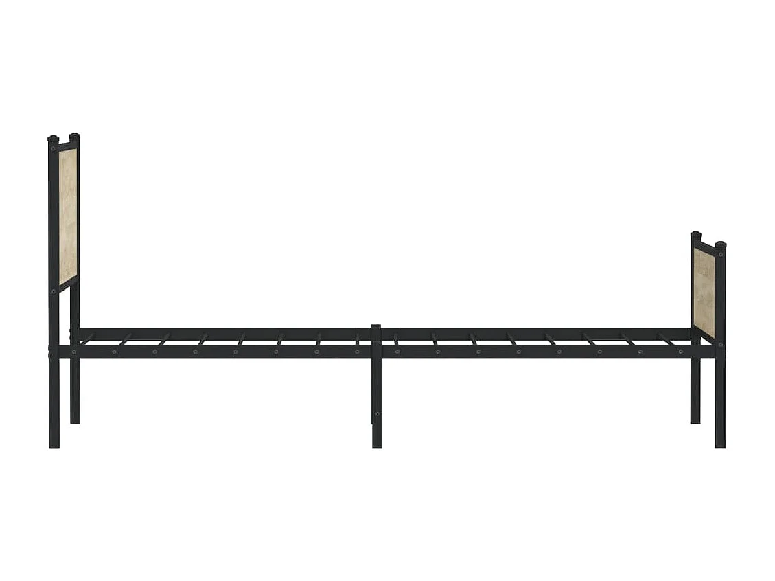 Letto per adulti | Letto singolo | Giroletto senza Materaso in Metallo Rovere Sonoma 100x190 cm