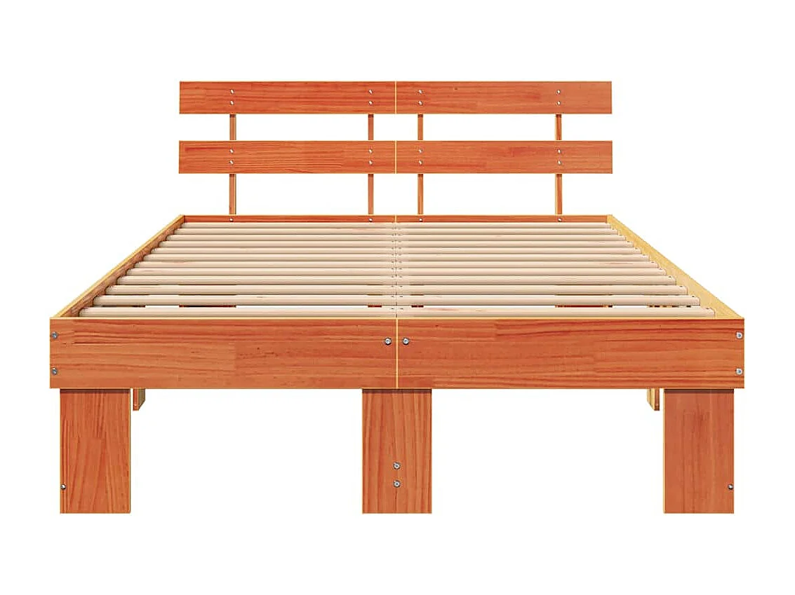 Lit double | Lit adulte | Cadre de lit Marron 140x190 cm Bois de pin massif