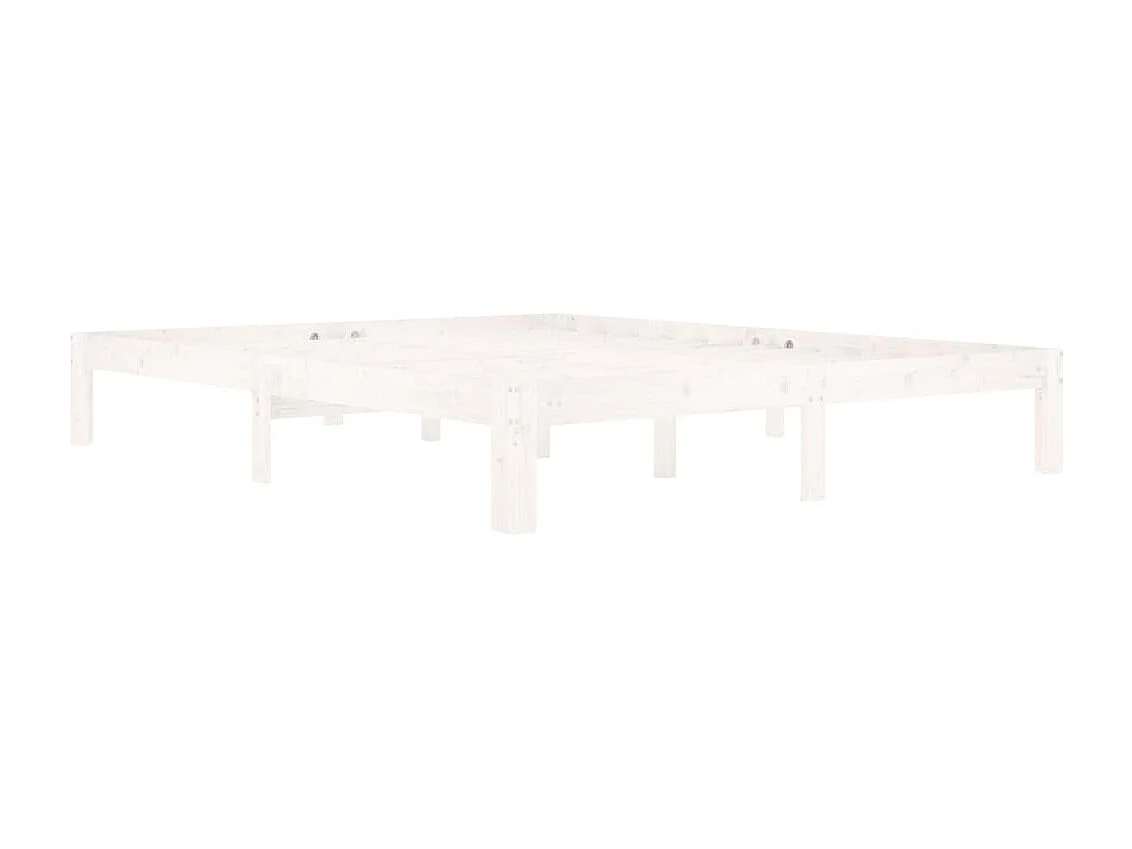 Lit double | Lit adulte | Cadre de lit blanc bois de pin massif 160x200 cm