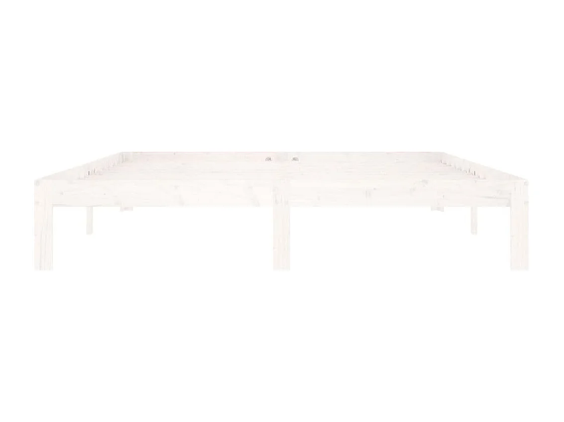 Lit double | Lit adulte | Cadre de lit blanc bois de pin massif 160x200 cm
