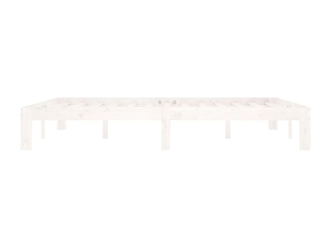 Lit double | Lit adulte | Cadre de lit blanc bois de pin massif 160x200 cm
