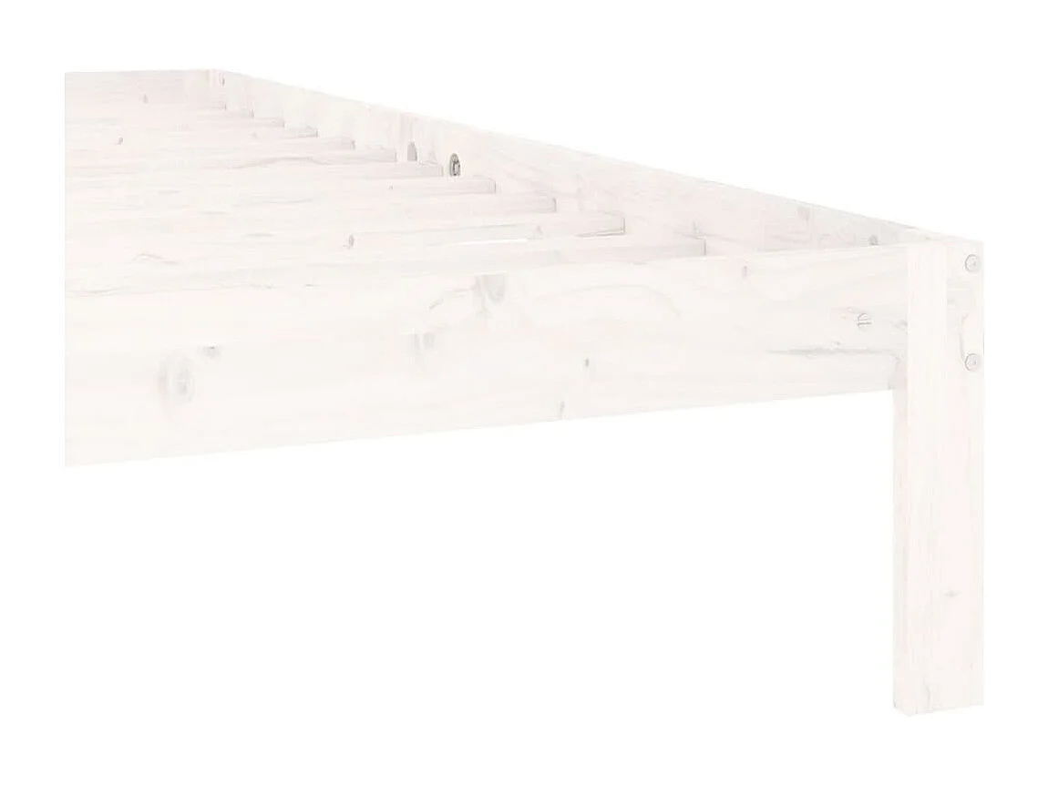 Lit double | Lit adulte | Cadre de lit blanc bois de pin massif 160x200 cm