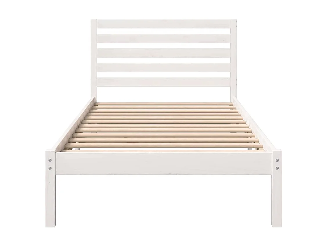 Lit simple | Lit adulte, enfant | Cadre de lit Blanc 75x190 cm Bois massif en pin