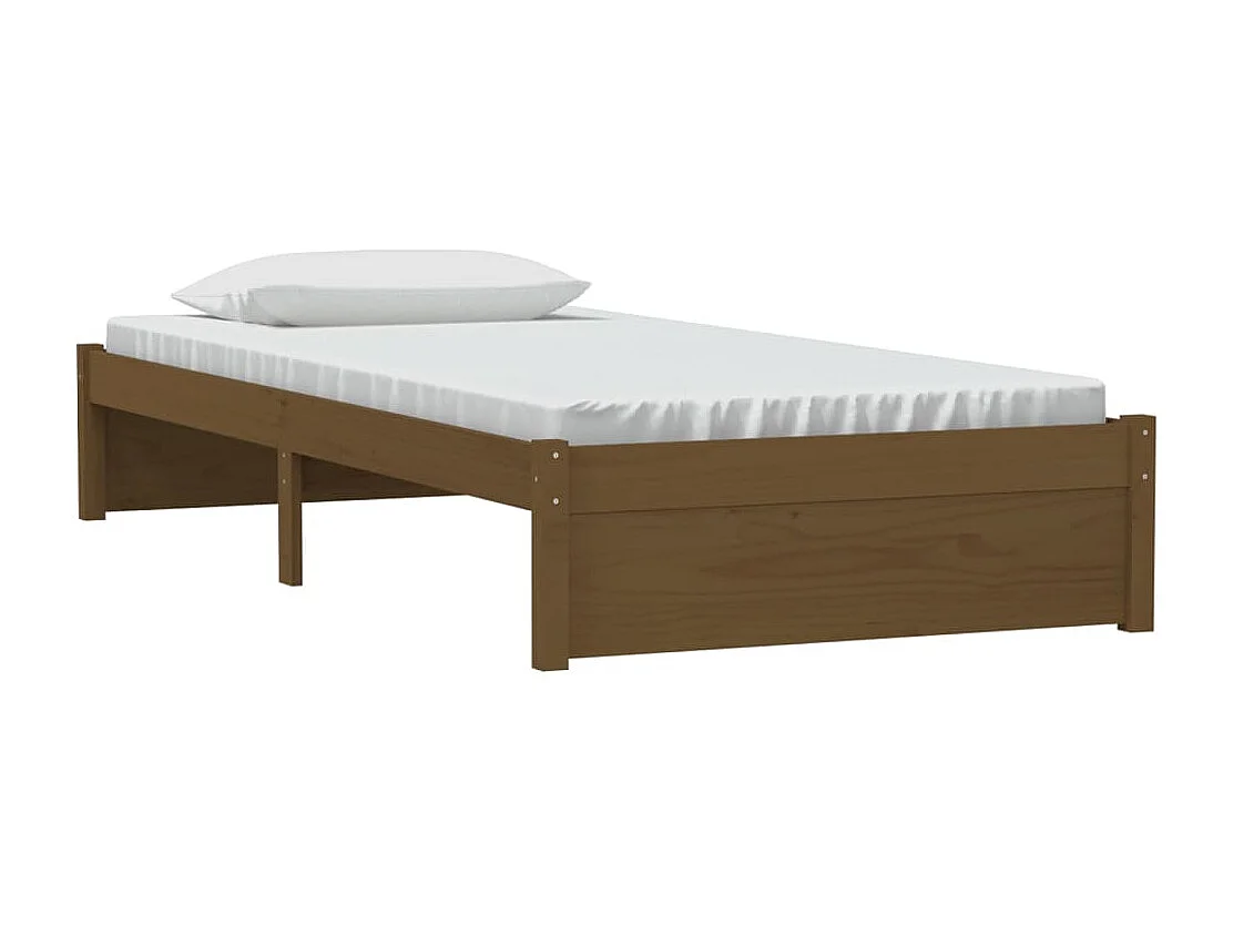 Lit simple | Lit adulte, enfant | Cadre de lit marron miel bois massif 90x200 cm