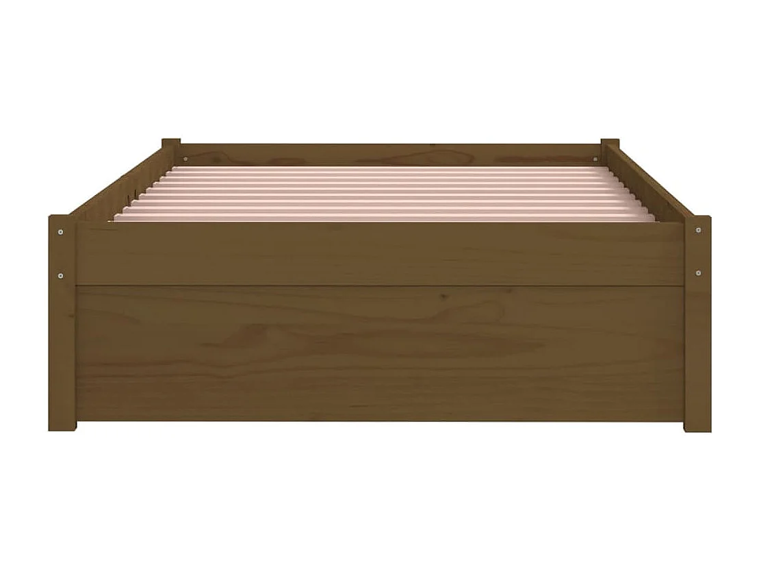 Lit simple | Lit adulte, enfant | Cadre de lit marron miel bois massif 90x200 cm
