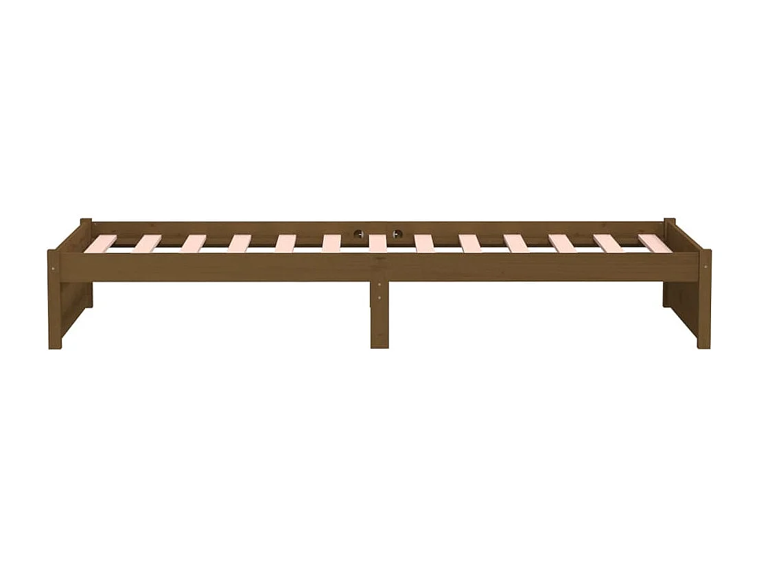 Lit simple | Lit adulte, enfant | Cadre de lit marron miel bois massif 90x200 cm