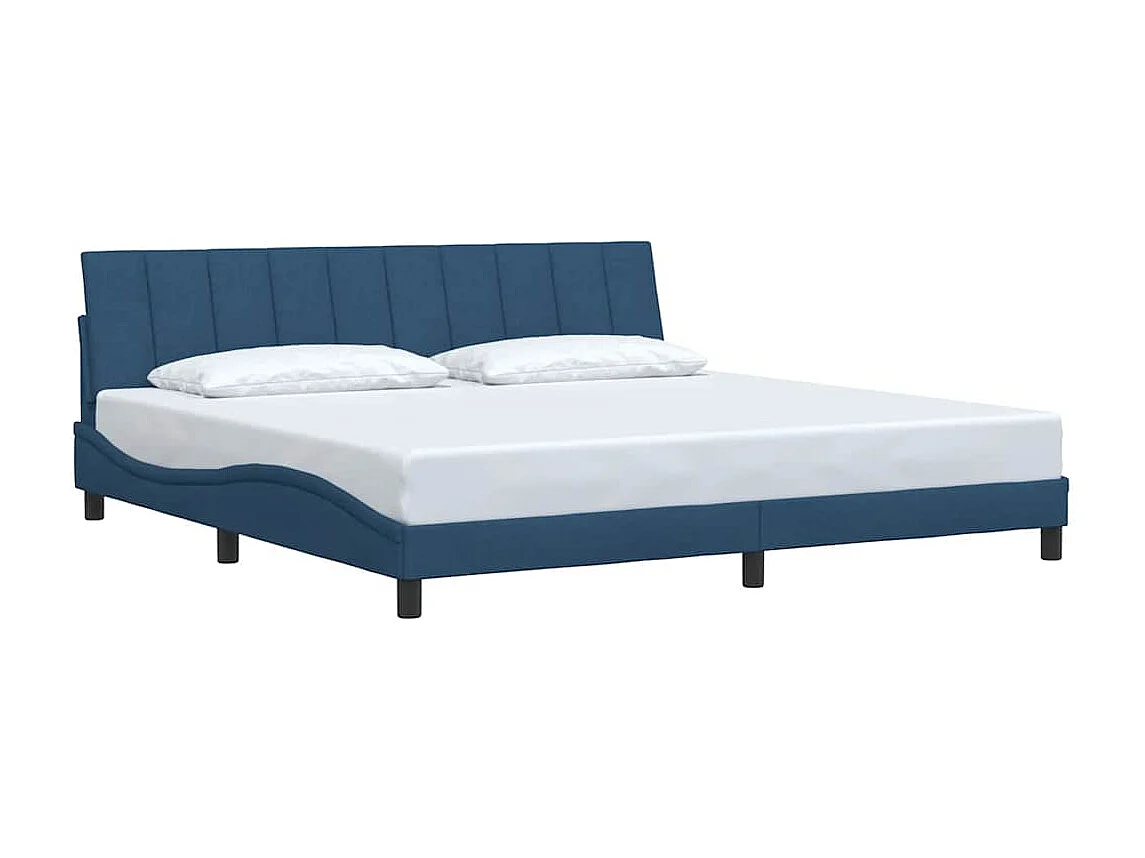 Letto per adulti | Letto matrimoniale | Giroletto senza Materasso Hanko Blu 200x200 cm in Tessuto