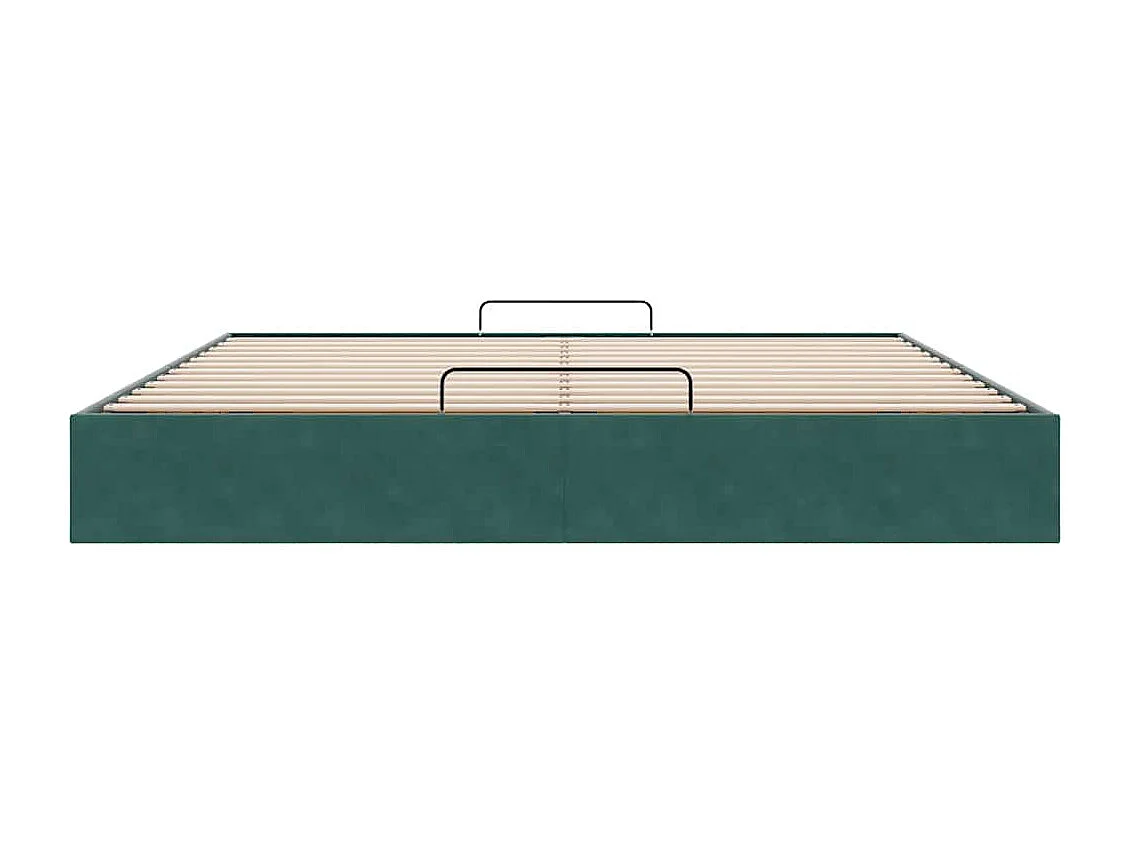 Lit double | Lit adulte | Cadre de lit ottoman vert foncé 160x200 cm velours