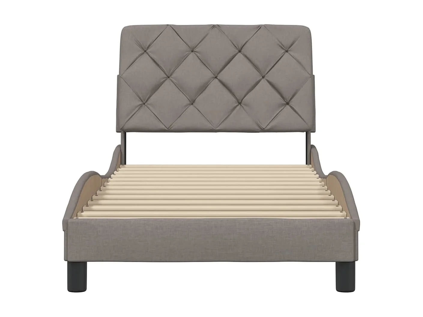 Lit simple | Lit adulte, enfant | Cadre de lit taupe 90x200 cm tissu
