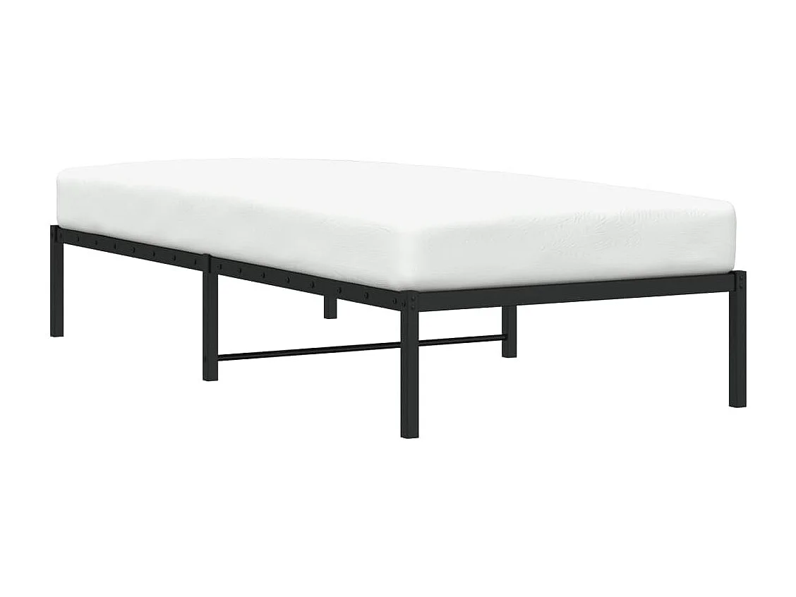 Lit simple | Lit adulte, enfant | Cadre de lit métal noir 90x190 cm