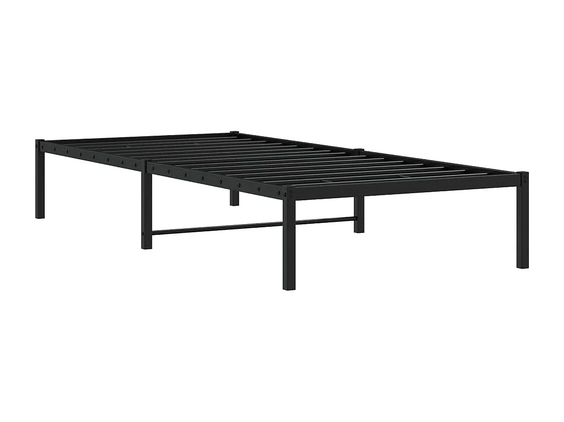 Lit simple | Lit adulte, enfant | Cadre de lit métal noir 90x190 cm