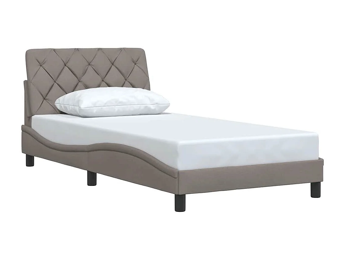 Letto per adulti | Letto singolo | Giroletto senza Materasso Tortora 100x200 cm in Tessuto