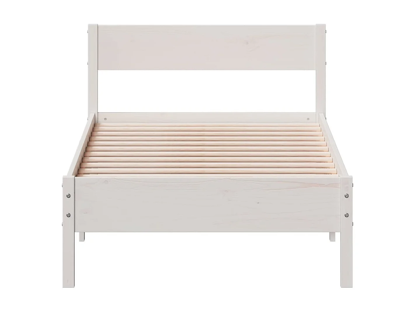 Lit simple | Lit adulte, enfant | Cadre de lit blanc 90x190 cm bois de pin massif