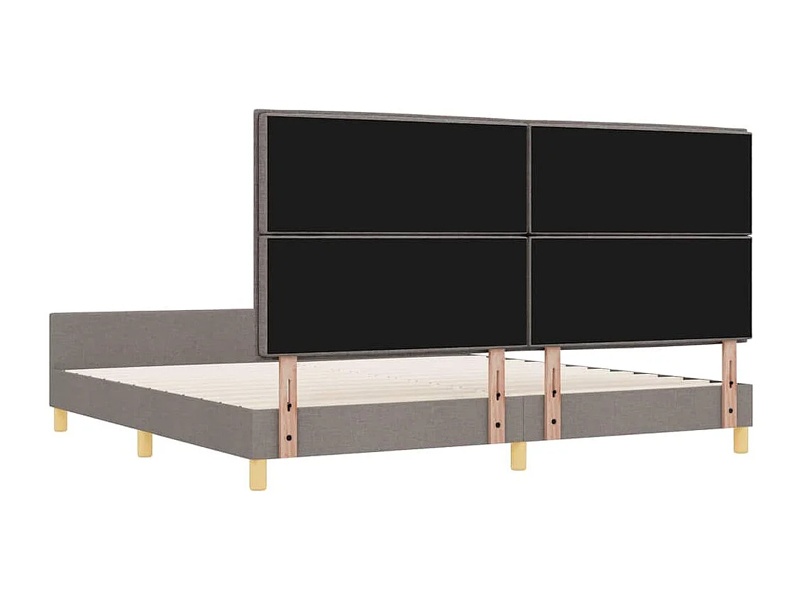 Lit double | Lit adulte | Cadre de lit avec tête de lit Taupe 200x200 cm tissu