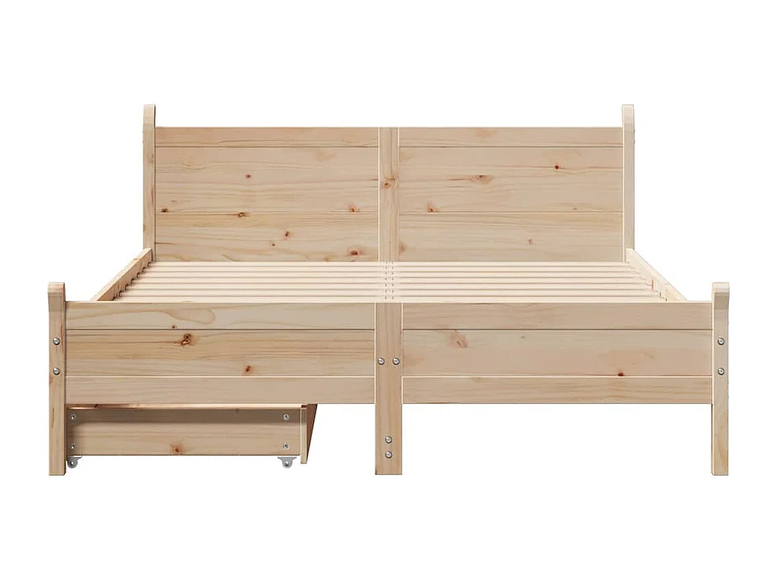 Letto matrimoniale | Giroletto | Struttura del letto senza Materasso 135x190 cm in Legno Massello di Pino