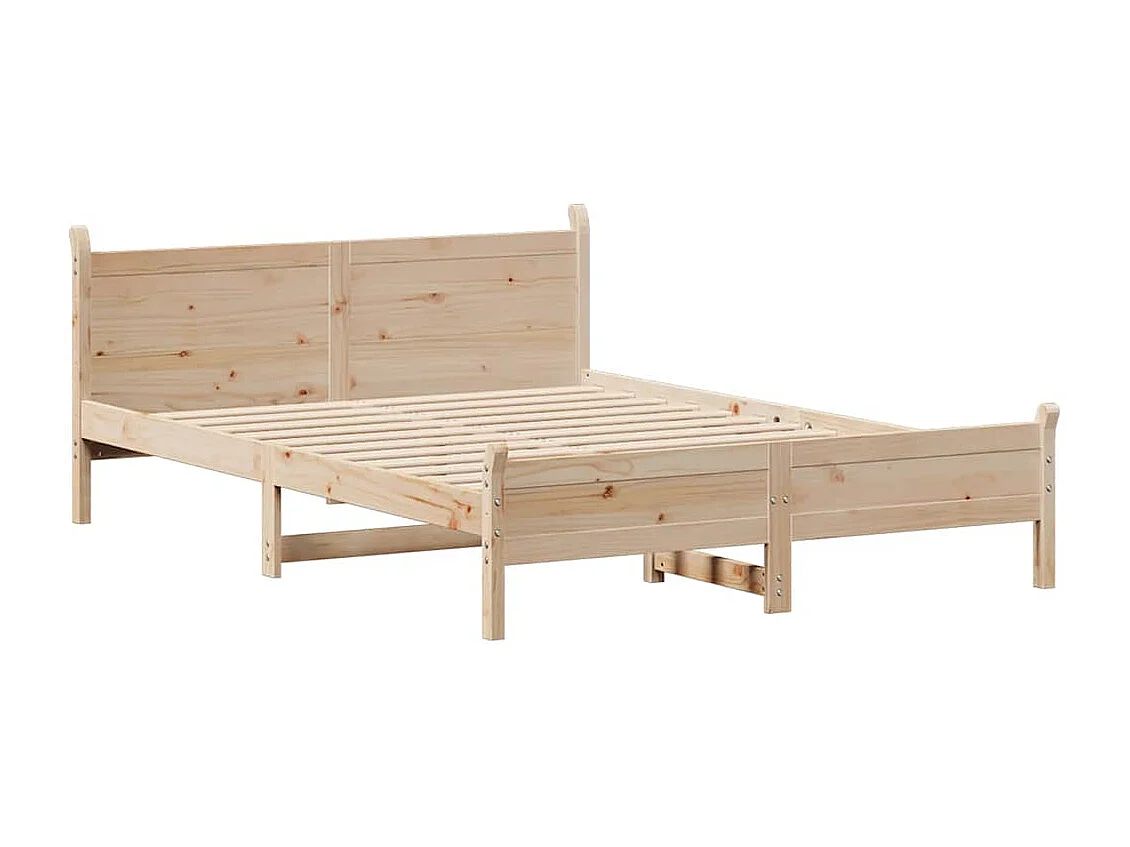 Letto matrimoniale | Giroletto | Struttura del letto senza Materasso 135x190 cm in Legno Massello di Pino