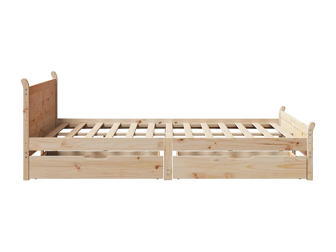 Letto matrimoniale | Giroletto | Struttura del letto senza Materasso 135x190 cm in Legno Massello di Pino