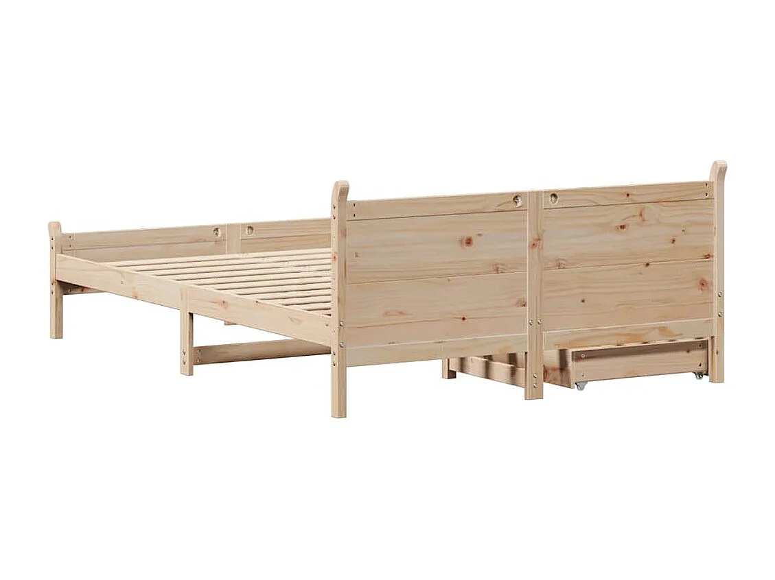 Letto matrimoniale | Giroletto | Struttura del letto senza Materasso 135x190 cm in Legno Massello di Pino