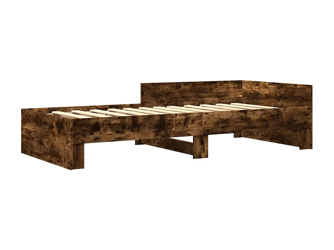 Lit simple | Lit adulte, enfant | Cadre de lit chêne fumé 90x190cm bois d'ingénierie
