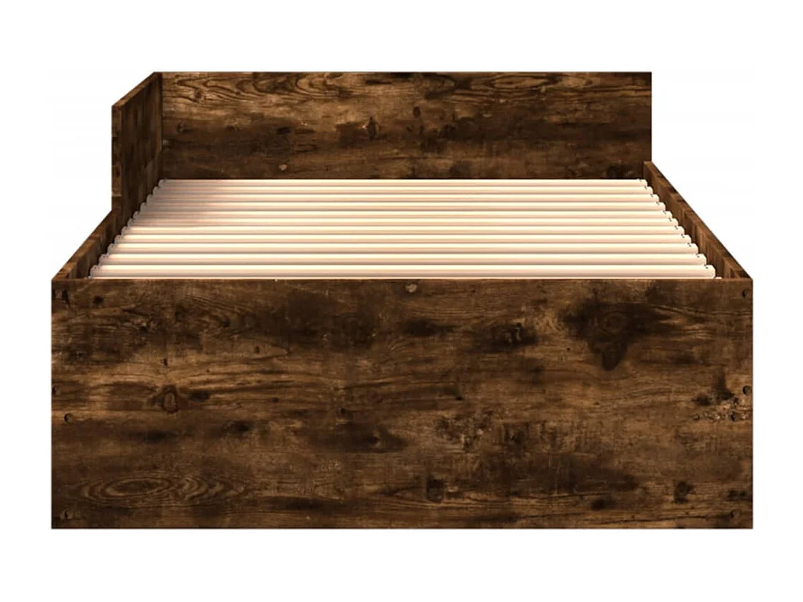 Lit simple | Lit adulte, enfant | Cadre de lit chêne fumé 90x190cm bois d'ingénierie
