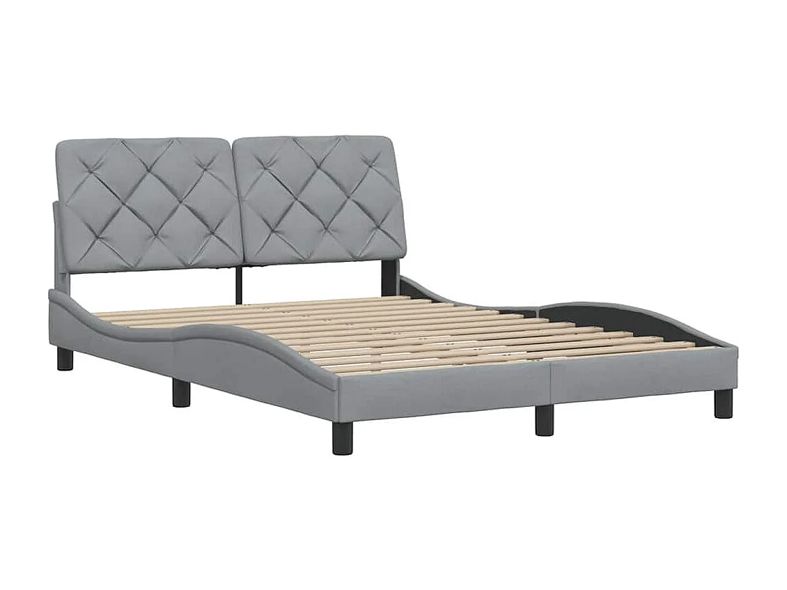 Letto per adulti | Letto matrimoniale | Giroletto senza Materasso Grigio Chiaro 140x190 cm Tessuto