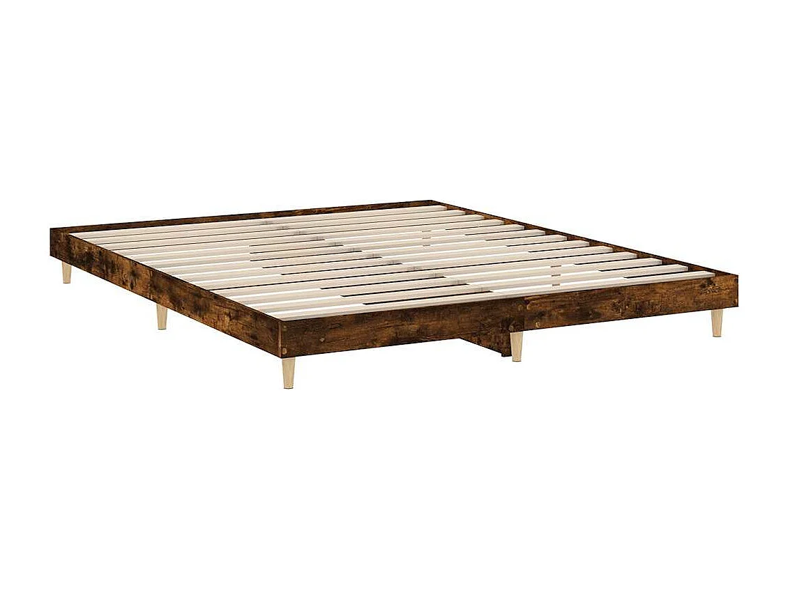 Lit simple | Lit adulte, enfant | Cadre de lit chêne fumé 120x200 cm bois ingénierie