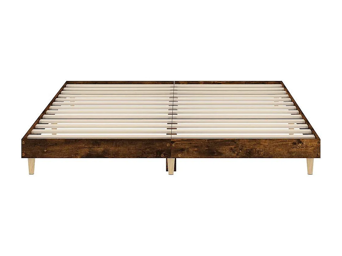Lit simple | Lit adulte, enfant | Cadre de lit chêne fumé 120x200 cm bois ingénierie
