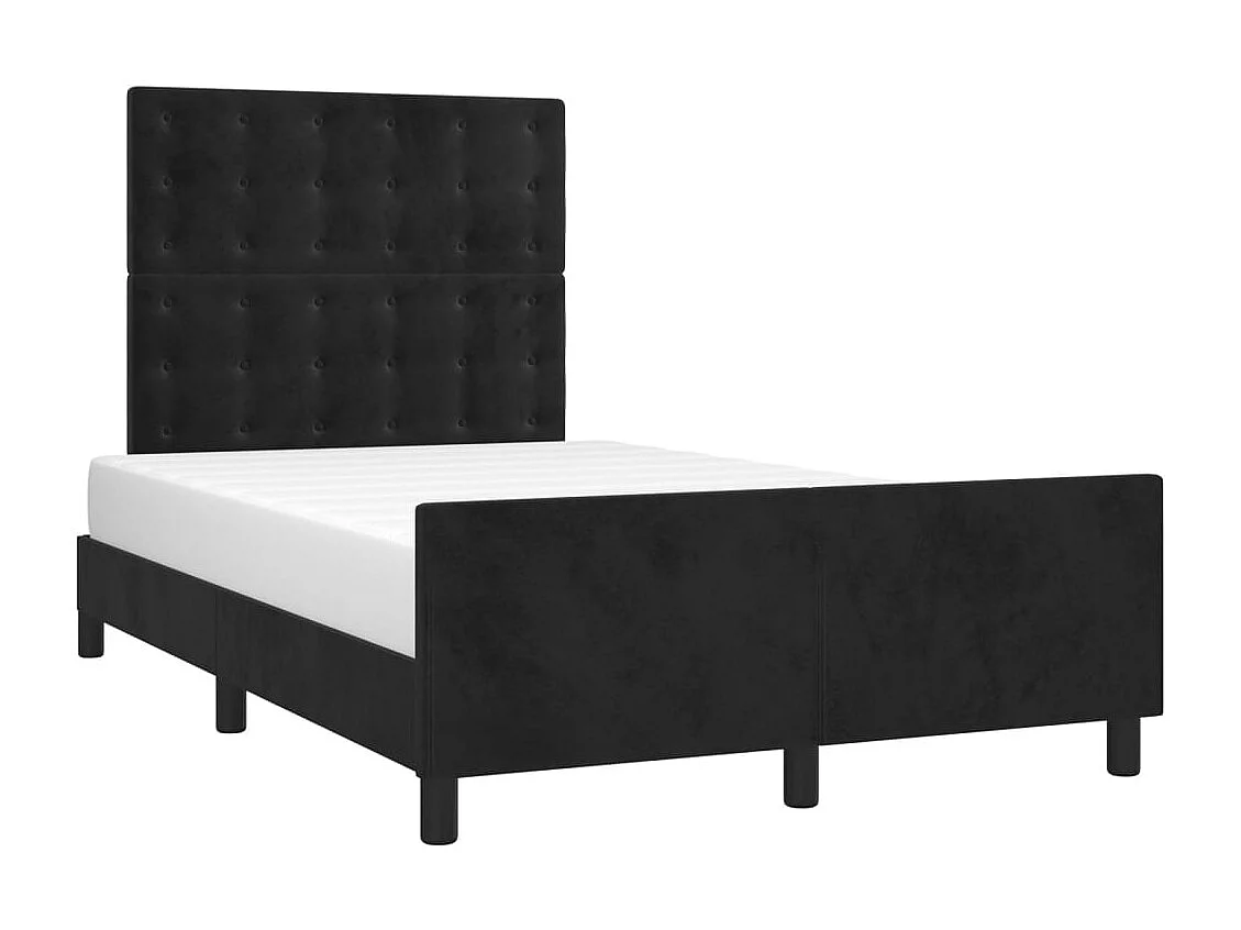 Lit simple | Lit adulte, enfant | Cadre de lit noir 120x190 cm velours
