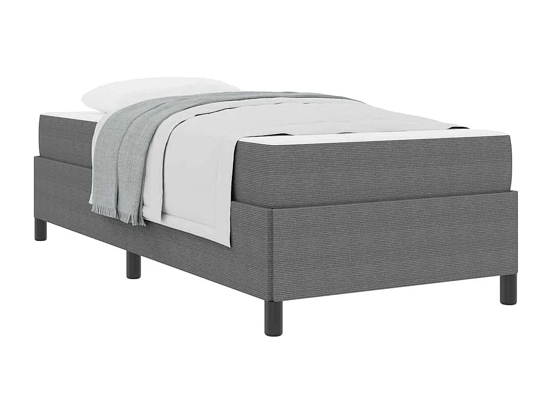 Lit simple | Lit adulte, enfant | Cadre de lit Gris clair 90x200 cm Tissu en velours côtelé