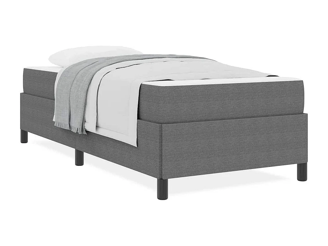 Lit simple | Lit adulte, enfant | Cadre de lit Gris clair 90x200 cm Tissu en velours côtelé