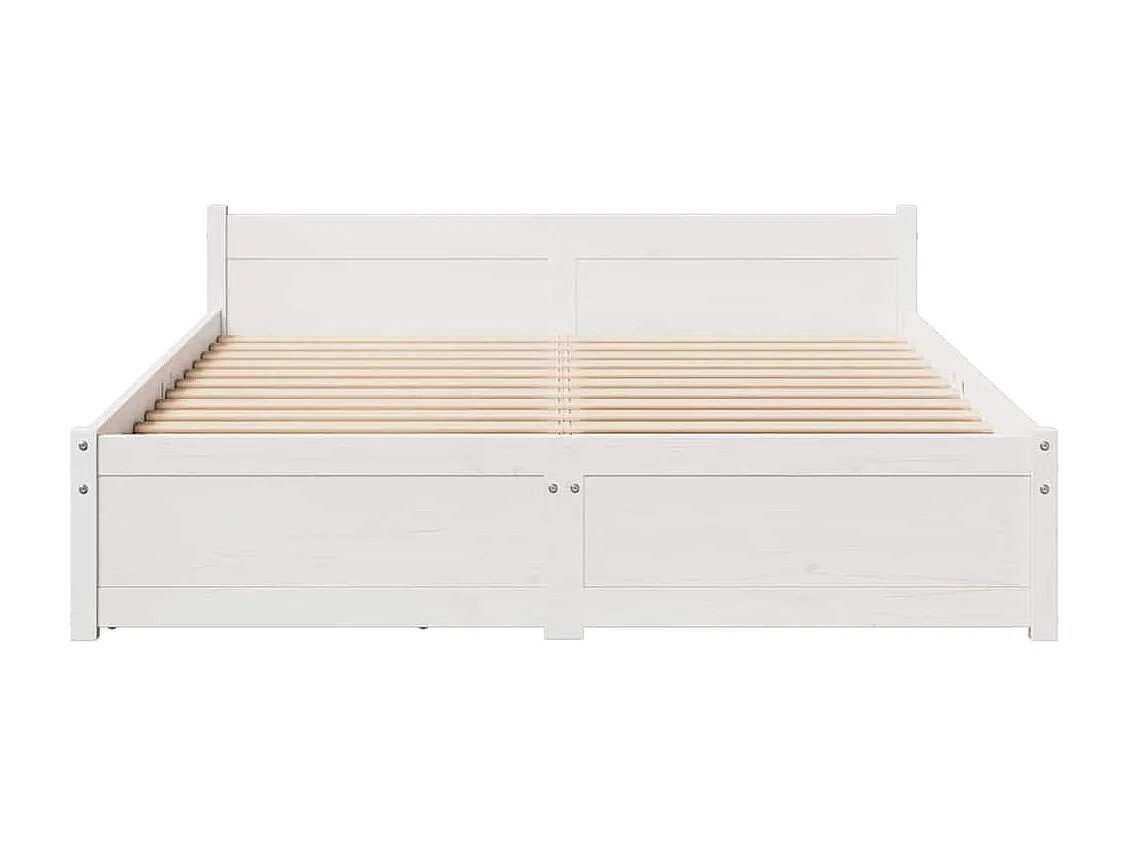 Lit double | Lit adulte | Cadre de lit blanc 140x190 cm bois de pin massif