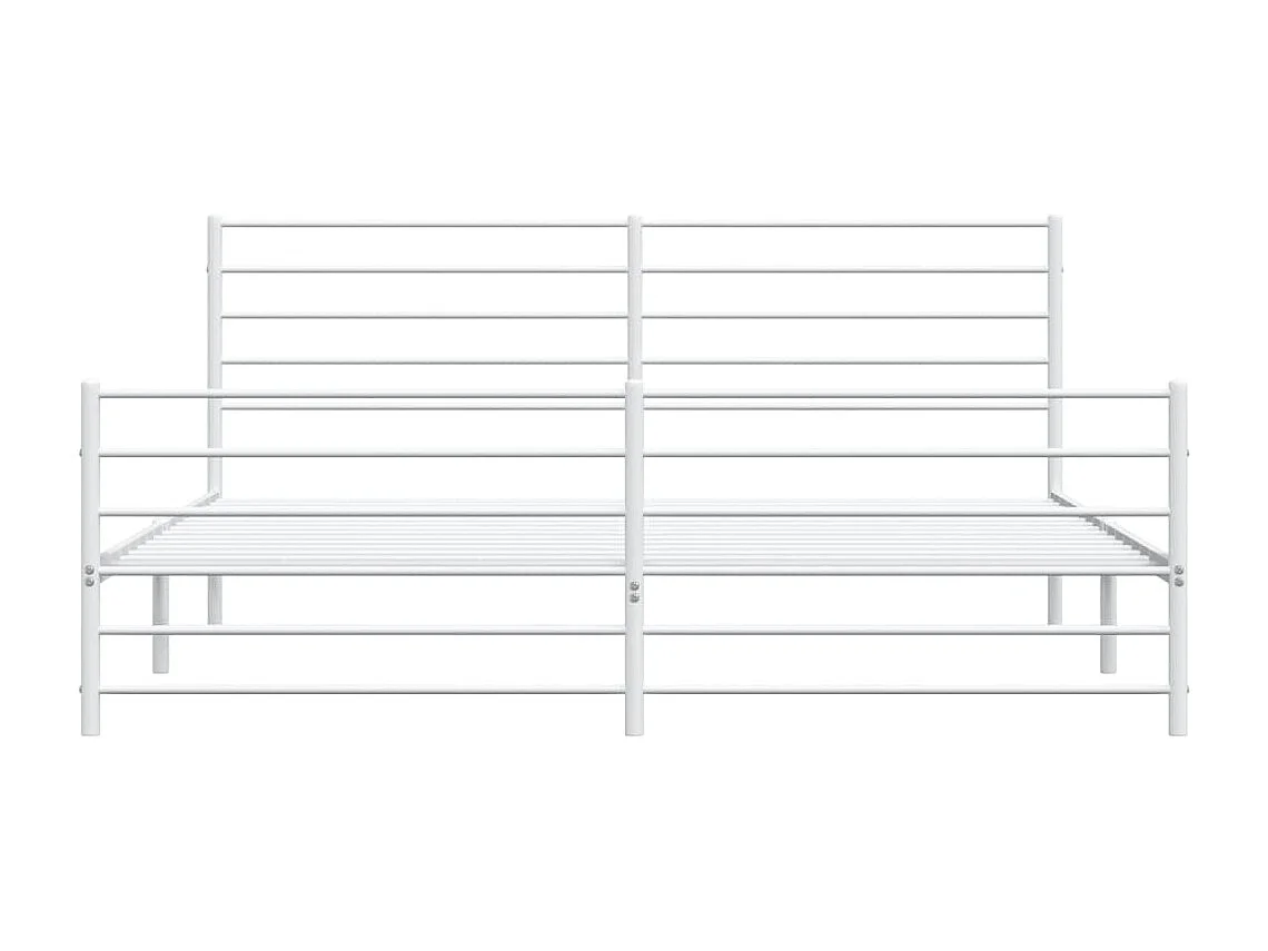 Lit double | Lit adulte | Cadre de lit métal et pied de lit blanc 200x200 cm