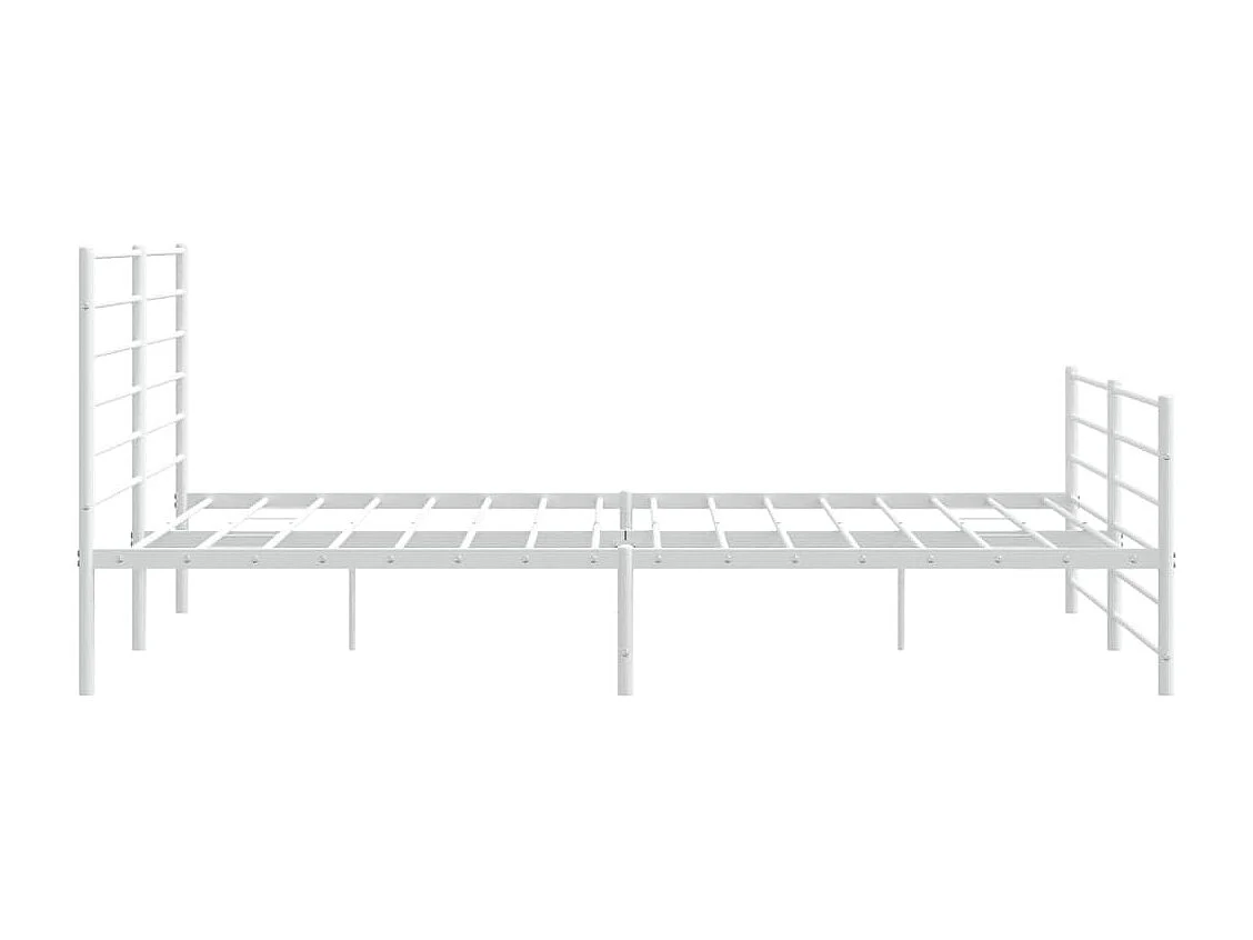 Lit double | Lit adulte | Cadre de lit métal et pied de lit blanc 200x200 cm