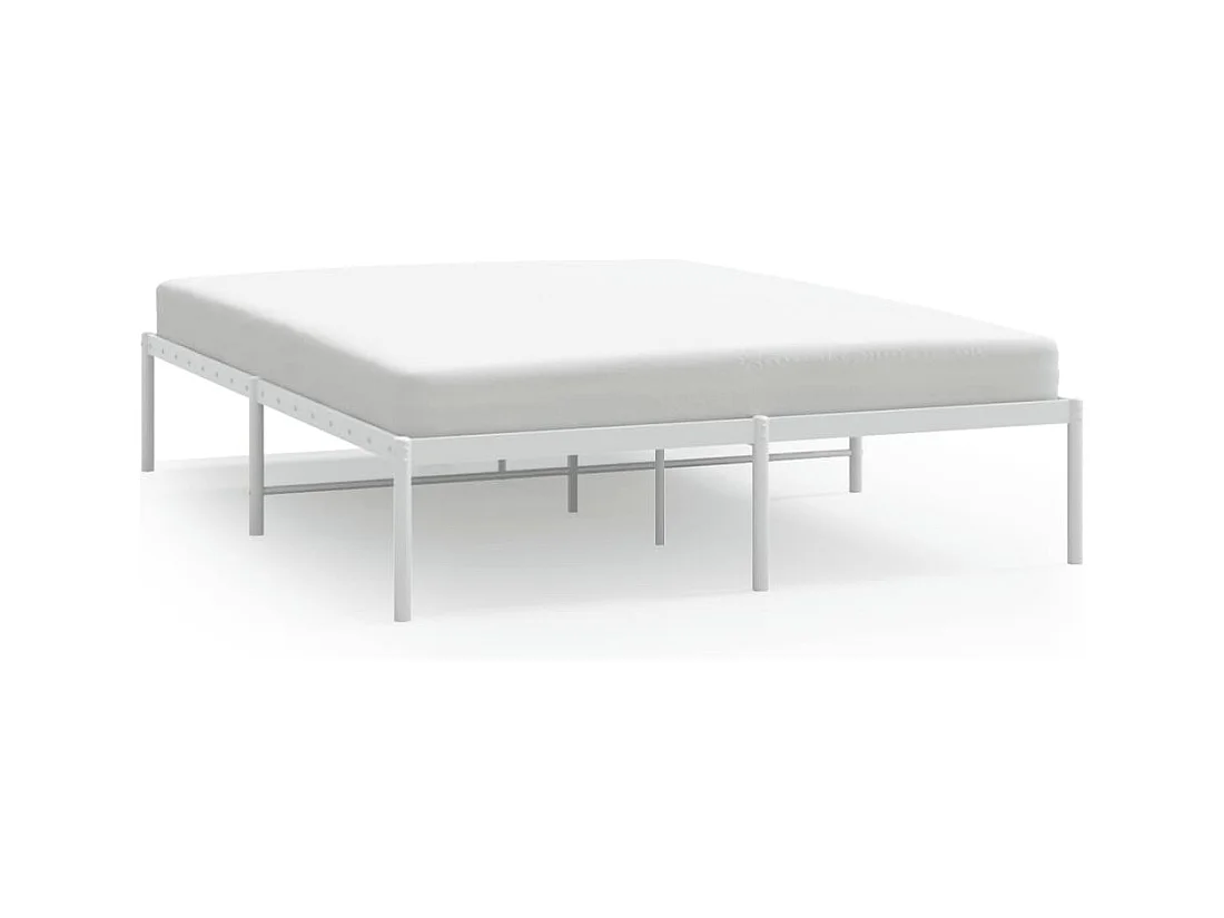 Lit double | Lit adulte | Cadre de lit métal blanc 140x190 cm