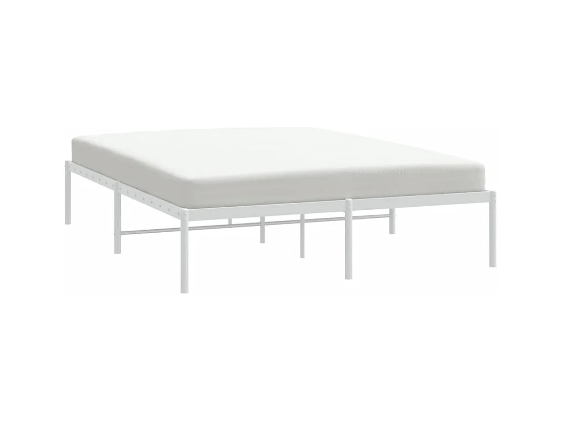 Lit double | Lit adulte | Cadre de lit métal blanc 140x190 cm