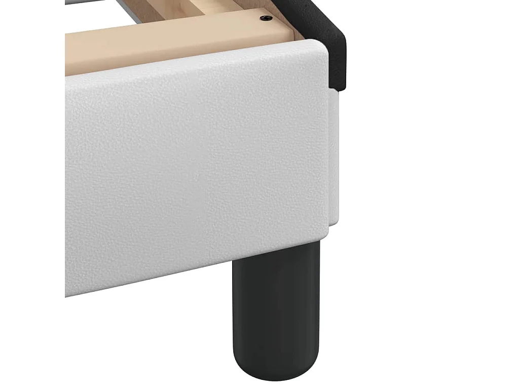 Lit simple | Lit adulte, enfant | Cadre de lit blanc et noir 100x200 cm similicuir