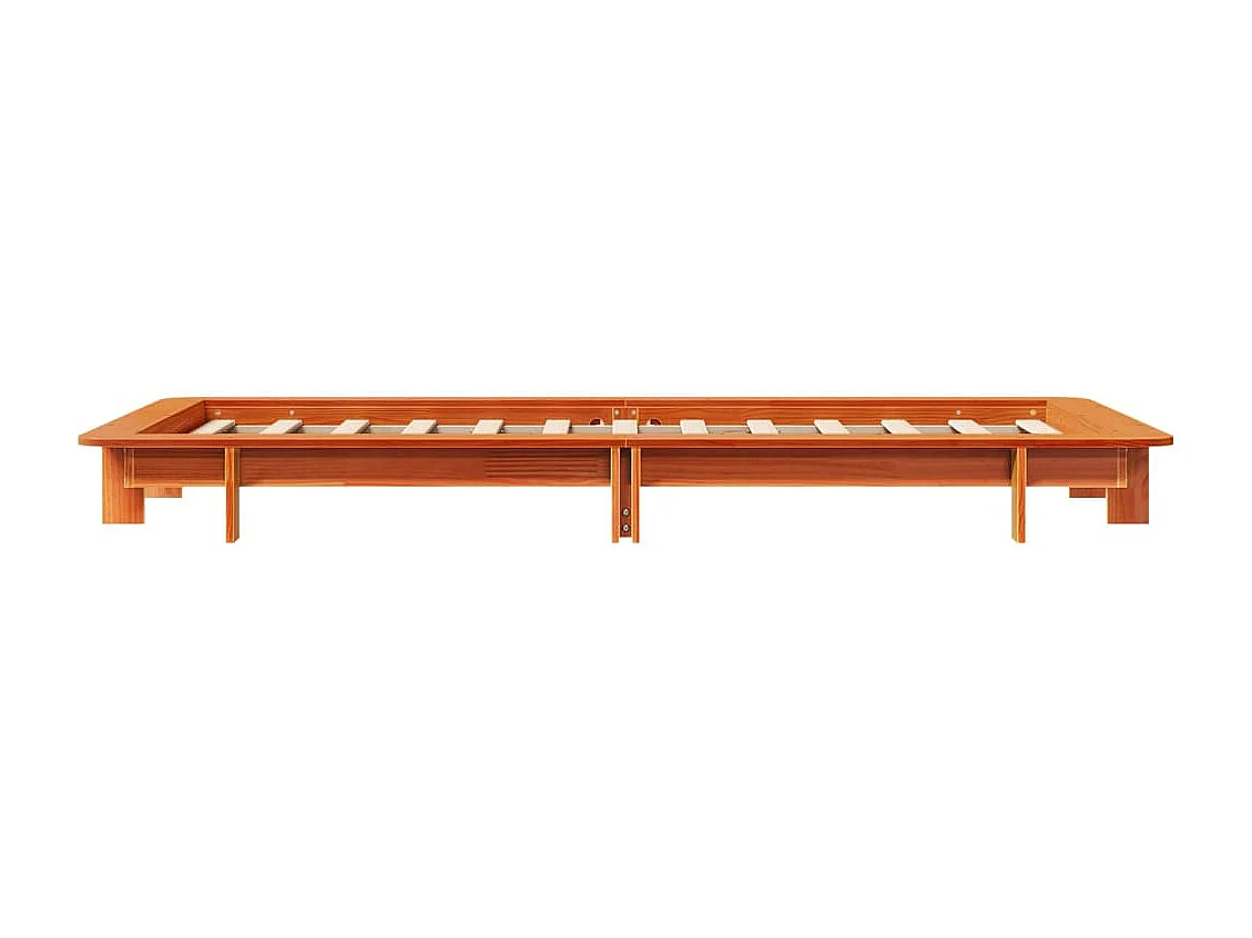 Letto singolo | Giroletto | Struttura del lettosenza Materasso Marrone Cera 90x190 cm in Legno di Pino